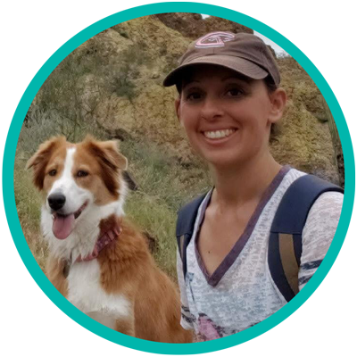 Rachel exploring the Sonoran desert with her dog.