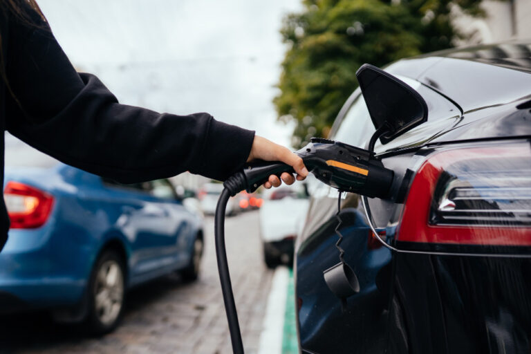 electric vehicle being charged